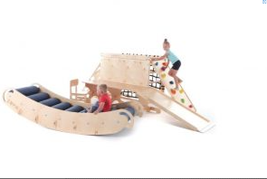 Extended Wooden Therapeutic Sensory Climb System Set Slide